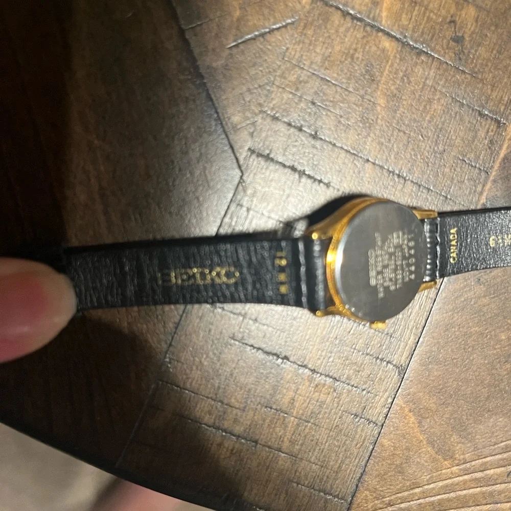 Seiko Gold Watch with Black Strap